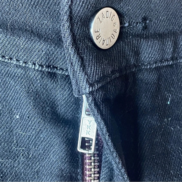 Zadig & Voltaire black denim fringe shorts Sz 36 Small - Picture 8 of 8